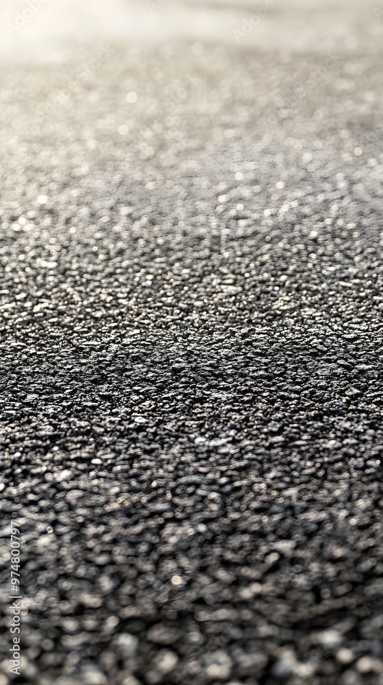 A close-up of textured road pavement with a light solid color background A close-up of textured road pavement with a light solid color background