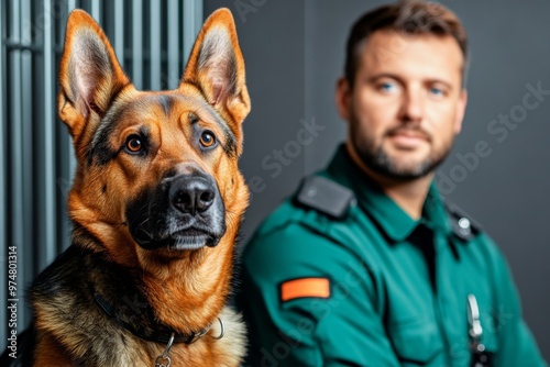 K-9 Dogs in Prison Security visualized in a security-themed infographic, highlighting how K-9 units are used to detect contraband and maintain order in correctional facilities photo