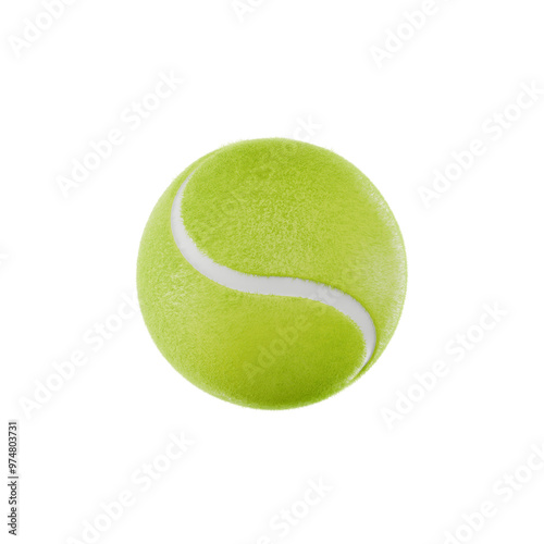 yellow tennis ball on transparent background photo