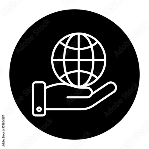 A stylized globe with a grid, symbolizing global connectivity and communication.