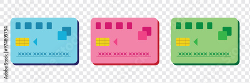 Credit Card Icon Set. Payment symbol. Vector illustration