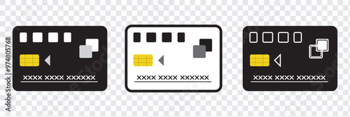 Credit Card Icon Set. Payment symbol. Vector illustration