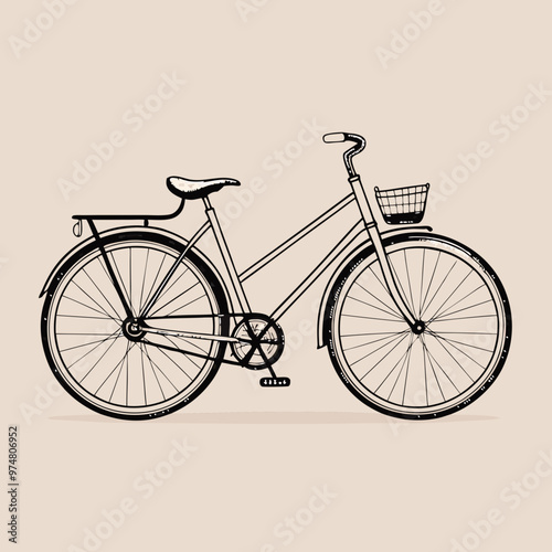 vintage bicycle on a white