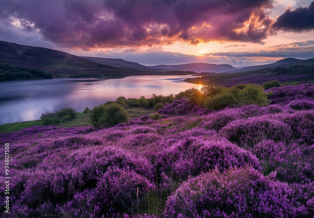 Fototapeta premium heather covered moors