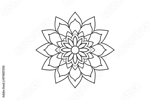 Mandala vector line art illustration