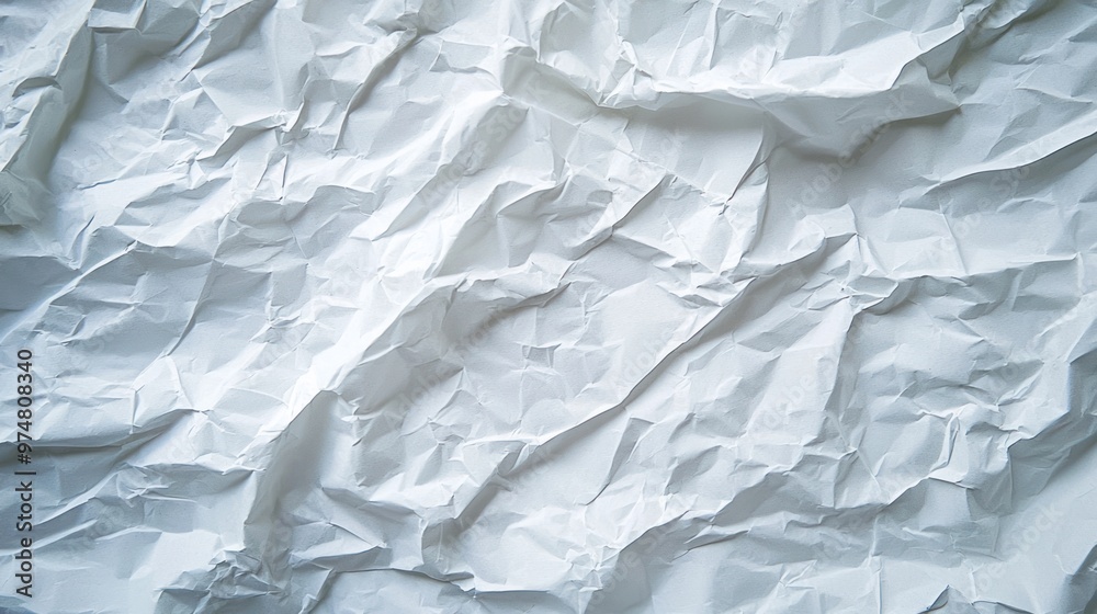 Fototapeta premium Soft white crumpled paper with a textured surface, ideal for diverse backgrounds