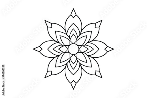 Mandala vector line art illustration