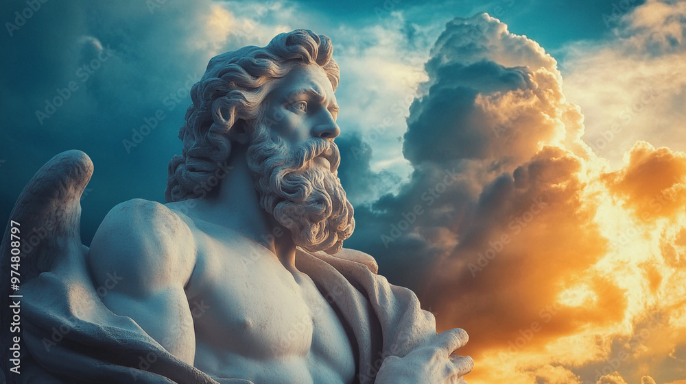 statue of zeus on sky statue of zeus on sky