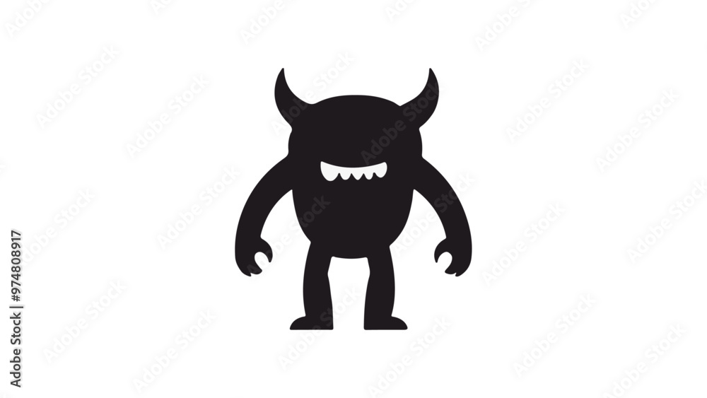 shape of a monster without eyes and nose and with horns shape of a monster without eyes and nose and with horns