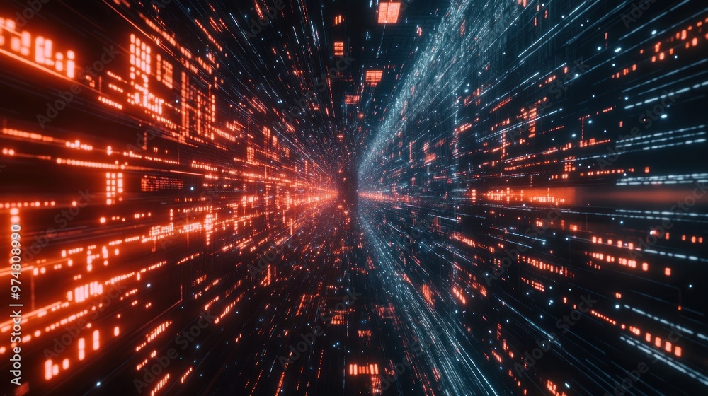 Fototapeta premium Close up view of futuristic abstract electronic circuit, technology background. Ai generated image