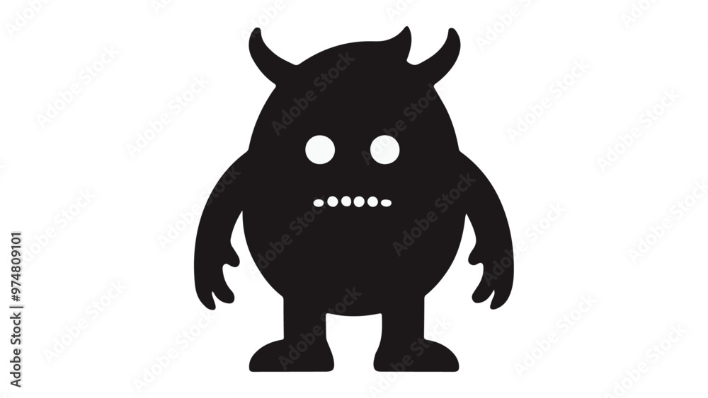 Fototapeta premium simple monster black shape