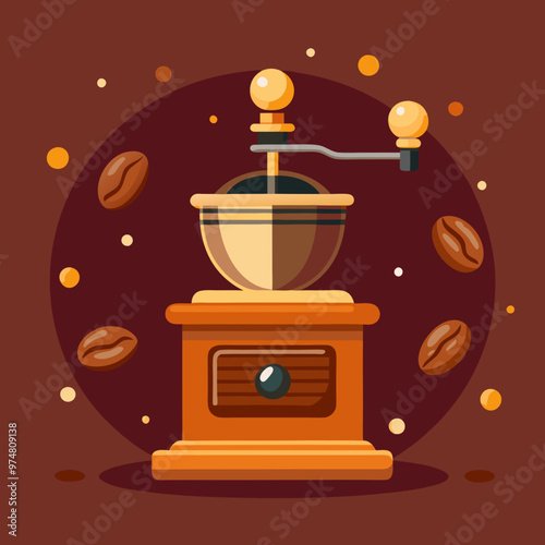 coffee grinder and coffee beans