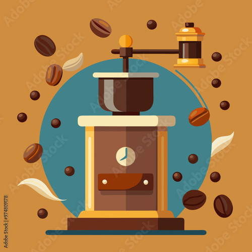 coffee grinder and coffee beans