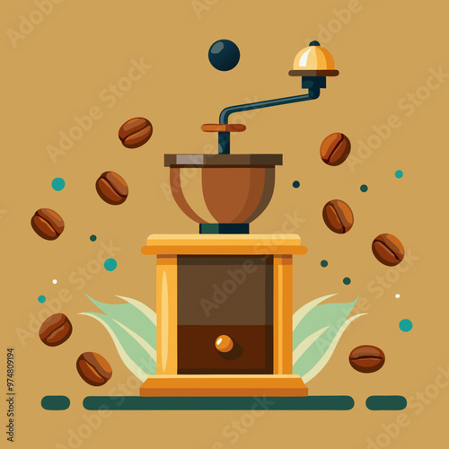 coffee grinder and coffee beans