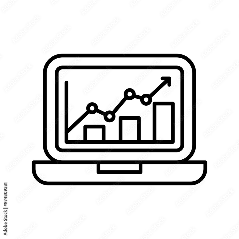 A line graph depicting growth trends over time with data points and bars. A line graph depicting growth trends over time with data points and bars.