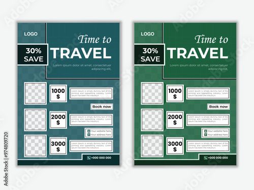 Travel Agency Business Flyer Design Template, Modern Travel Business Flyer For Tours Company, Travel business flyer design vector image