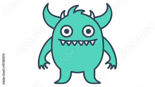 simple blue cartoon monster