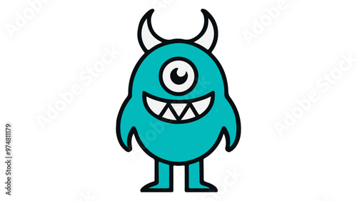 blue cartoon monster with one eye