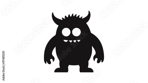 simple monster vector silhouette illustration shape