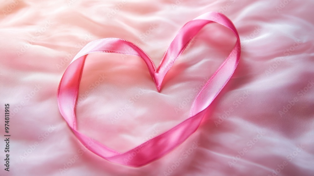 Pink Ribbon Heart: Symbol of Love & Support for Breast Cancer Awareness Pink Ribbon Heart: Symbol of Love & Support for Breast Cancer Awareness