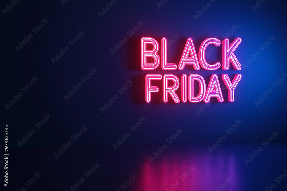 neon sign that says Black Friday. The sign is pink and is on a dark background neon sign that says Black Friday. The sign is pink and is on a dark background