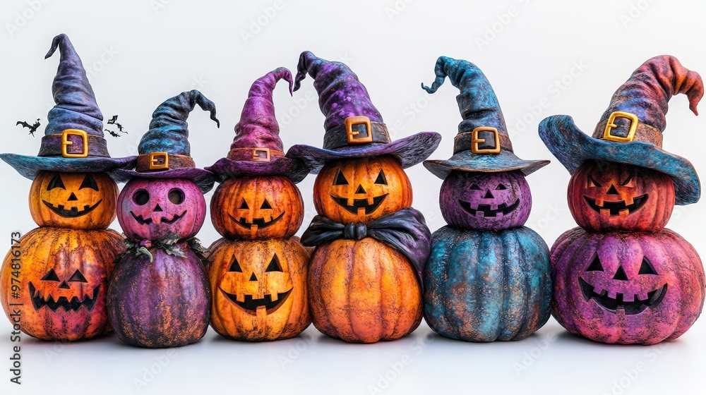 Fototapeta premium Jack-o-lantern: A spooky Halloween pumpkin smile .
