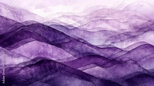 Wallpaper Mural Explore the serene beauty of abstract purple mountains in watercolor art, showcasing tranquil landscapes from nature's palette Torontodigital.ca