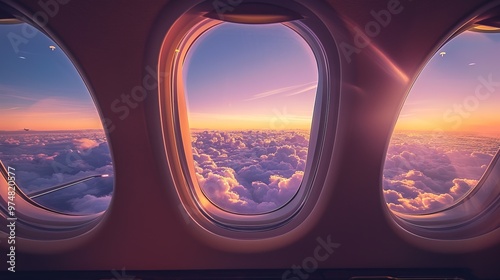 window of a private jet, travel concept 