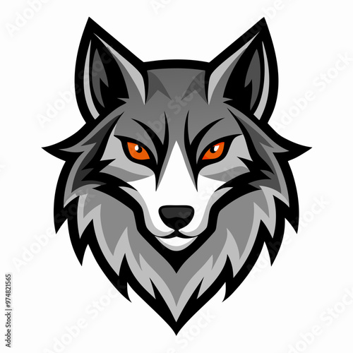 Wolf head logo style vector illustration on white background