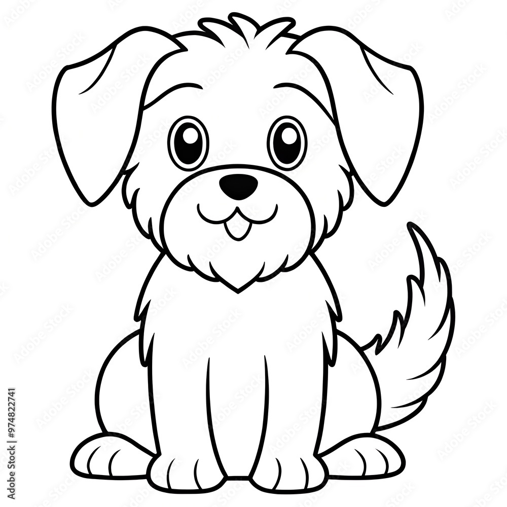 Coloring page with a dog Coloring page with a dog