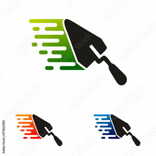 trowel icon logo vector template illustration design