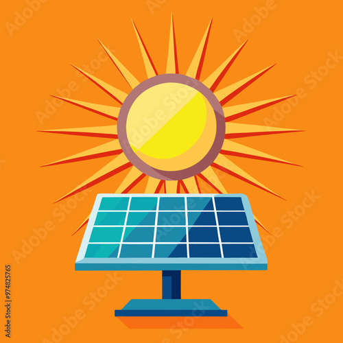 solar panel and sun