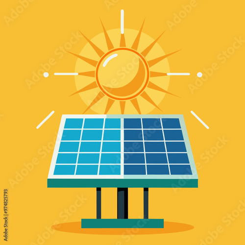 solar panel and sun
