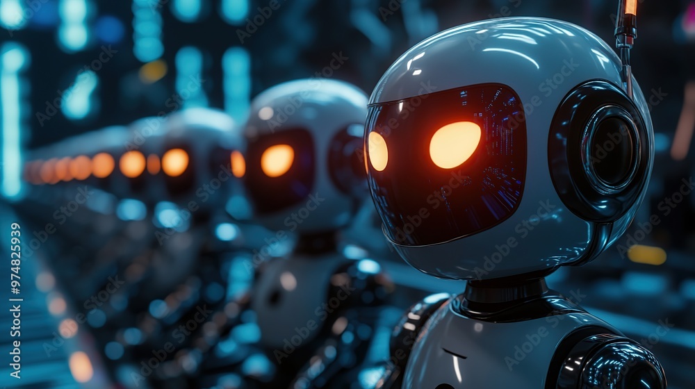 Representation of AI-powered chatbots in customer service, focusing on efficiency and customer satisfaction in digital marketing Representation of AI-powered chatbots in customer service, focusing on efficiency and customer satisfaction in digital marketing