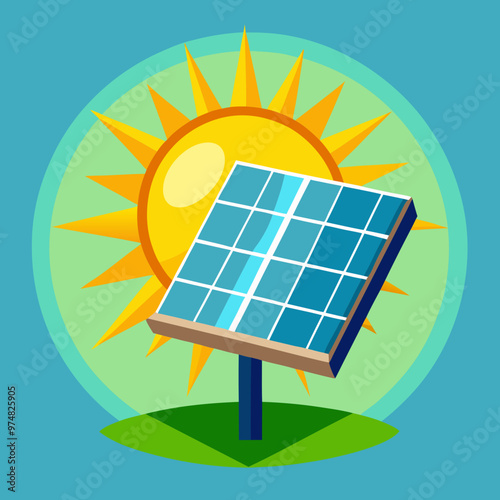 solar panel and sun