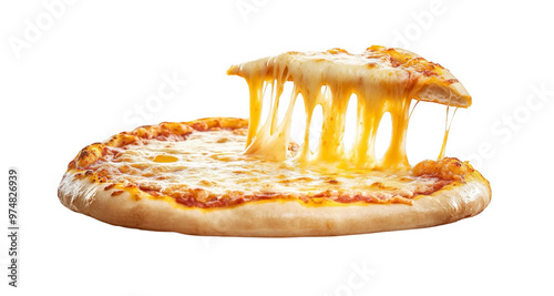 Cheese Pizza Floating Pizza with Cheese Transparent Background Image Separate