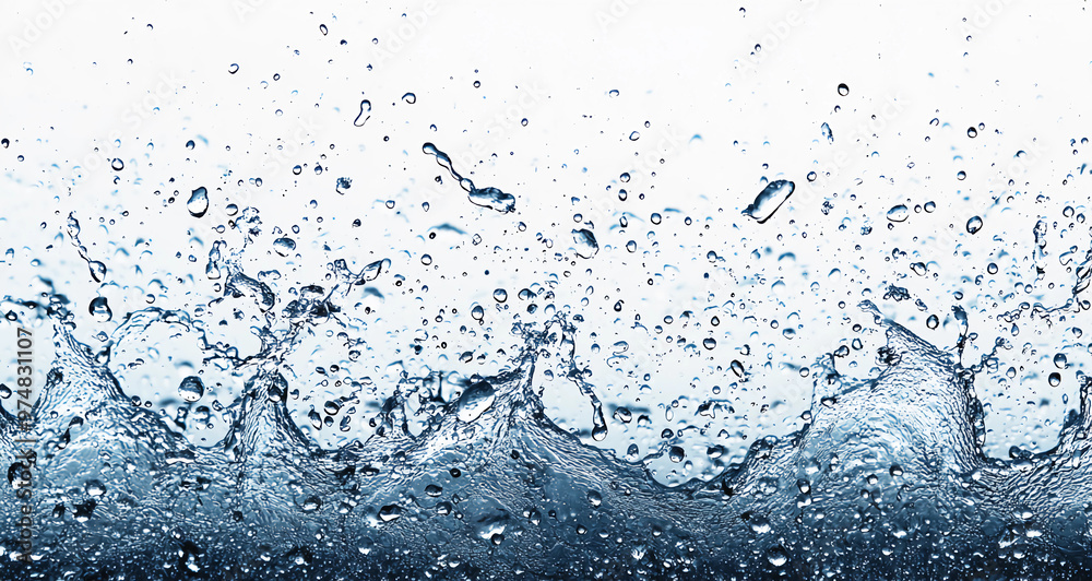 Stock image of raindrops falling on a flat surface isolated on a white background Stock image of raindrops falling on a flat surface isolated on a white background