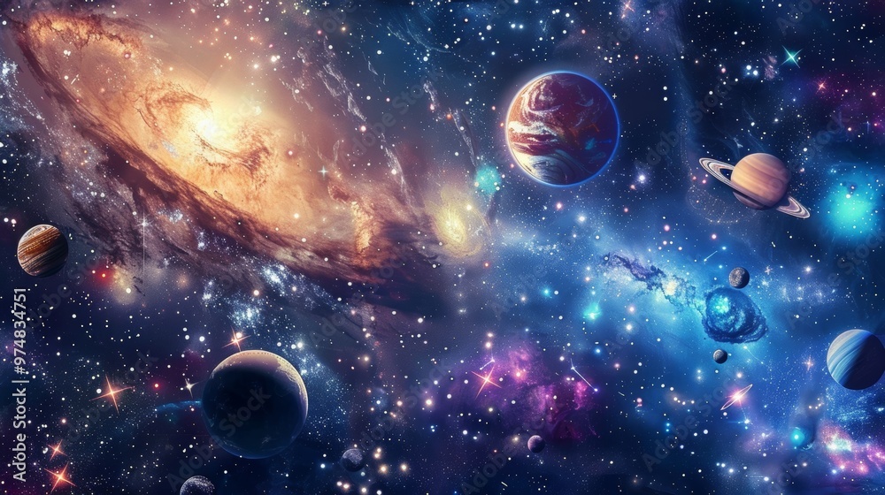 Captivating Cosmic Spectacle Glowing Galaxies and Shimmering Planets in a Universe of Infinite Wonder Captivating Cosmic Spectacle Glowing Galaxies and Shimmering Planets in a Universe of Infinite Wonder