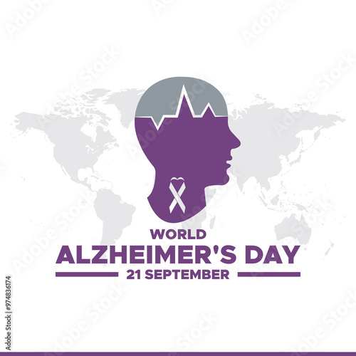 World Alzheimer's Day , 21 September. banner ads, poster, post design for World Alzheimer's Day , vector file, editable template, stock illustration.
