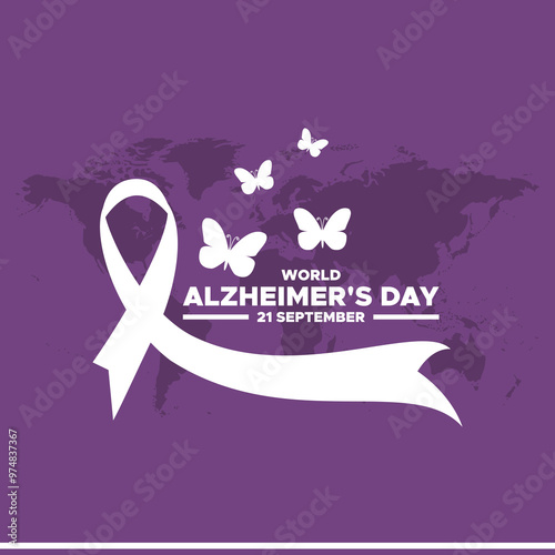 World Alzheimer's Day , 21 September. banner ads, poster, post design for World Alzheimer's Day , vector file, editable template, stock illustration.
