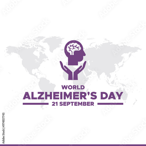 World Alzheimer's Day , 21 September. banner ads, poster, post design for World Alzheimer's Day , vector file, editable template, stock illustration.