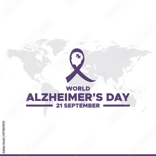 World Alzheimer's Day , 21 September. banner ads, poster, post design for World Alzheimer's Day , vector file, editable template, stock illustration.