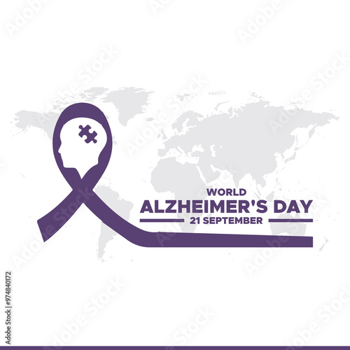 World Alzheimer's Day , 21 September. banner ads, poster, post design for World Alzheimer's Day , vector file, editable template, stock illustration.