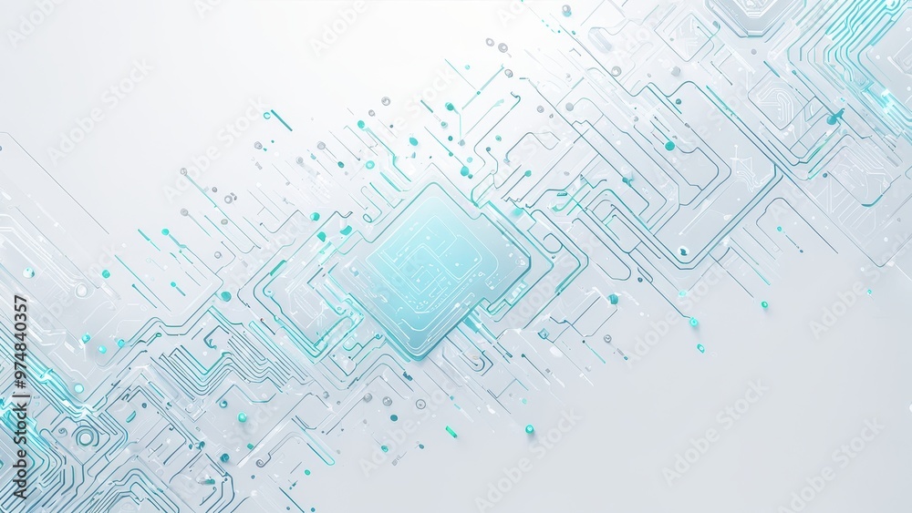 Abstract digital circuit design with a futuristic aesthetic and a light color palette. Abstract digital circuit design with a futuristic aesthetic and a light color palette.