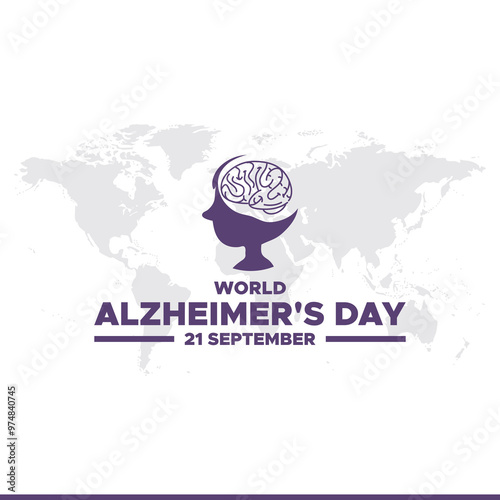 World Alzheimer's Day , 21 September. banner ads, poster, post design for World Alzheimer's Day , vector file, editable template, stock illustration.