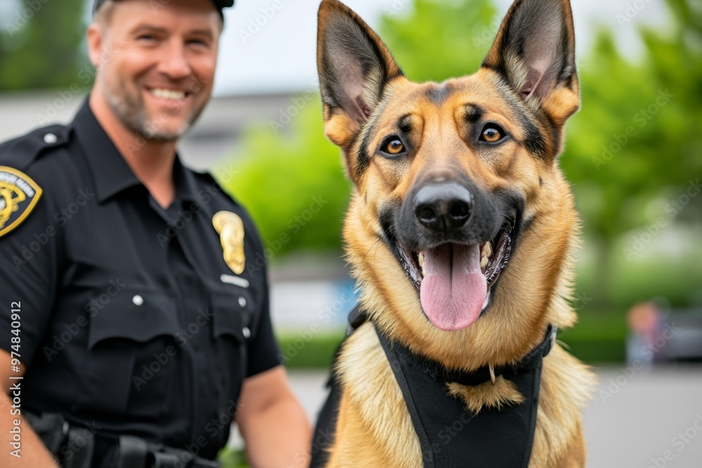K-9 Dogs in Public Demonstrations represented in a community-focused infographic, showcasing how K-9 units engage with the public during demonstrations and events