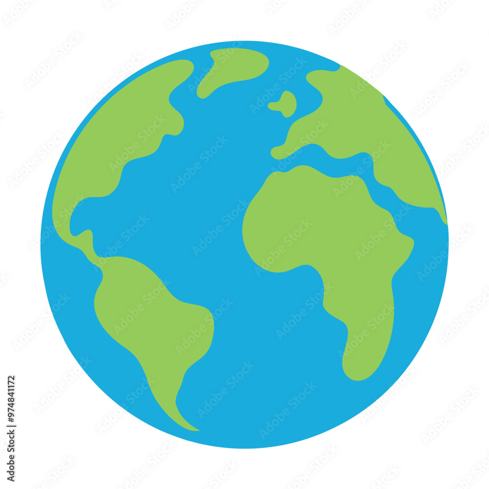 Planet earth with oceans and water flat vector color icon for apps and websites. Planet earth with oceans and water flat vector color icon for apps and websites.