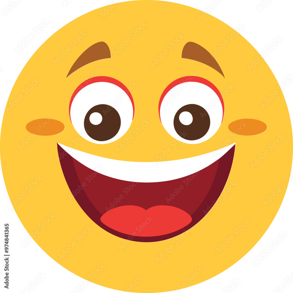 Smile, happy emoji icon set in line style, Editable stroke.