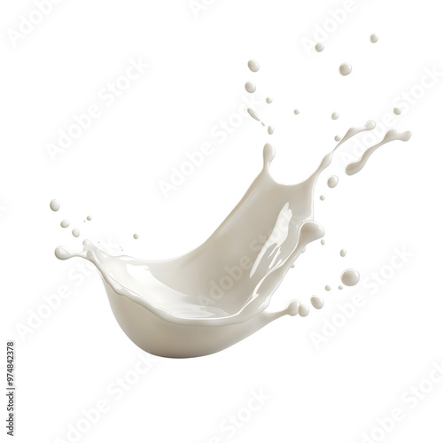 splash of milk isolated on transparent background Generative Ai.

 photo