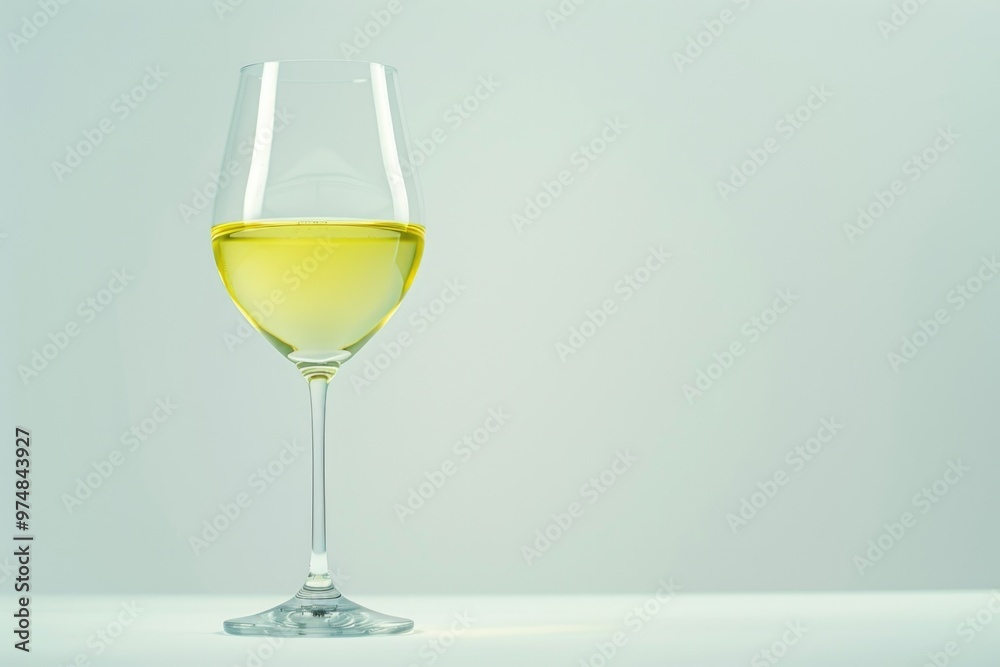 A glass of white wine sits on a table A glass of white wine sits on a table